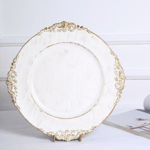 Antique Design <b>Place</b> <b>Mats</b> Tabletop Dceor Catering Charger Plates White Charger Plates <b>Round</b> in Cheapest Price - Product Image 6