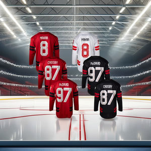Équipe des États-Unis 2026 Cousue avec la Meilleure Qualité # 8 Cale Makar # 13 Sam Reinhart # 63 Brad Marchand Personnalisable Anti-bactérien 100% Polyester - Product Image 1