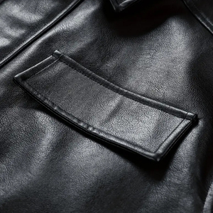 เสื้อแจ็คเก็ตหนังแท้ทรงสลิมฟิตสำหรับผู้ชาย รุ่น Twill Sports TS-1209 สีดำ ปี 2026 คอตั้งแบบปรับได้ ระบายอากาศดี สวมใส่สบาย ขายดี - Product Image 6