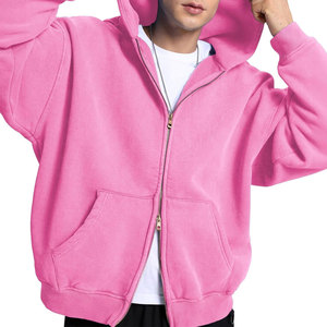 Haute qualité 100% coton fermeture éclair vers le haut poids lourd bouffée impression sweat à capuche Full Zip thermique surdimensionné sweats à capuche disponibles maintenant - Product Image 3
