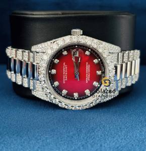 Reloj de Lujo Automático para Hombre de Acero Inoxidable con Moissanita y Diamantes de Claridad VVS, Esfera de Cristal, Edición Limitada - Product Image 3