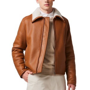 Chaqueta de Cuero B3 para Hombre, Cálida para Invierno, de Piel de Oveja Genuina, Forro de Sherpa, Piel Sintética, Transpirable y Ecológica, Gran Venta - Product Image 1