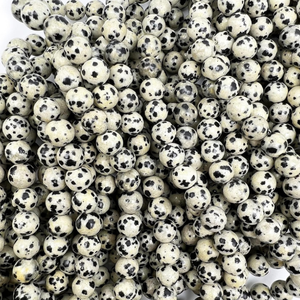 Collar de Cristal Natural, Cuentas de Jaspe Dálmata Lisas, Piedra Roja Pulida, Joyería, Hilo Suelto, Mayorista de Piedras Preciosas para Sanación - Product Image 3