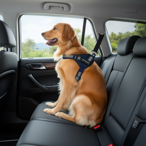 Ceinture de sécurité pour chien bicolore avec bandes réfléchissantes doubles - Product Image 3