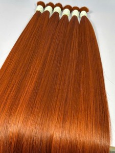 Azura <b>Hair</b> Vietnamese Remy Virgin Human <b>Hair</b> <b>Extensions</b> Super Double Drawn Ends Bulk Attachment <b>Auburn</b> Color 100gr/pack Factory - Product Image 2