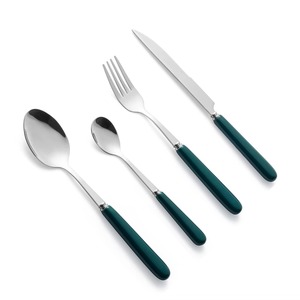 Ensemble de 3 couverts en acier inoxydable plaqué couleur argent pour la cuisine, le café et la maison. - Product Image 6