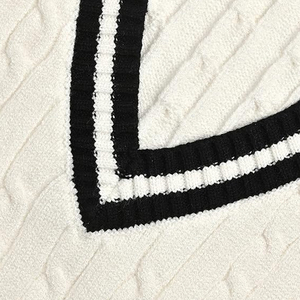 Pulls décontractés pour hommes, élégants, unis, classiques, à col en V, à manches régulières, en tricot, chauds pour l'automne, débardeurs ODM 100% coton - Product Image 4