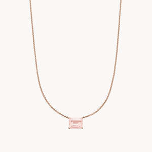 Collar de Cadena Geométrica Chapado en Oro Rosa con Acentos de Granate, Cuarzo, Amatista, Diamante, Turquesa y Perla - Product Image 6