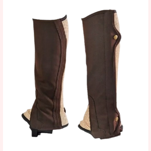 Chaps occidentaux en cuir Amara de haute qualité demi-chaps respirants en maille d'air pour l'équitation Kits équestres à fermeture éclair lavables - Product Image 1