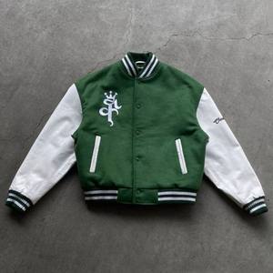 2025 automne mode hommes Bomber veste garçons Baseball uniforme PU cuir manteau Hip Hop ample court ODM - Product Image 3