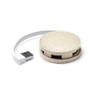 Personalized Assino <b>USB</b> <b>Hub</b> with Wheat Fiber Promotional <b>USB</b> Gadgets - Product Image 1