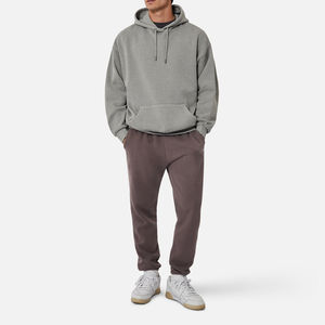 Vente en gros – Nouveau sweat à capuche 100 % coton anti-rétrécissement pour homme, jaune, coupe oversize, vêtement d'hiver épais avec broderie et motif uni - Product Image 3