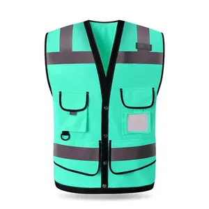 Logo personnalisé gilet de sécurité réfléchissant haute visibilité avec multi-poches respirant Construction Workwear pour hommes et femmes - Product Image 1