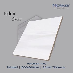 Carreaux en porcelaine polie émaillée numérique Eden Grey 2x2 pieds, finition brillante, qualité ISO, fabrication et exportation indiennes - Product Image 2