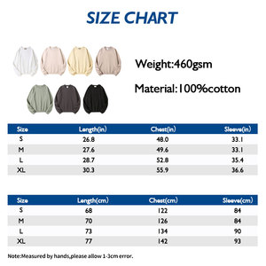 เสื้อสเวตเตอร์คอกลมทรงหลวมสำหรับผู้ชายเสื้อสเวตเตอร์คอกลมธรรมดาสำหรับทุกเพศ460GSM ผ้าฝ้ายเฟรนช์เทอร์รี่ DDP - Product Image 3