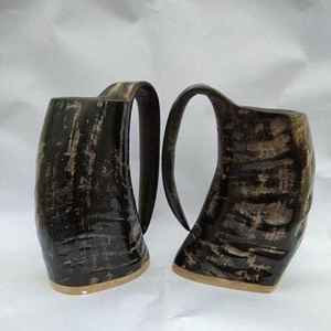 เขาควายทำด้วยมือฮอร์นสำหรับดื่มแบบชาวไวกิ้งยุคกลางแก้วมักทำด้วยมือจากธรรมชาติไม่เหมือนใคร - Product Image 3