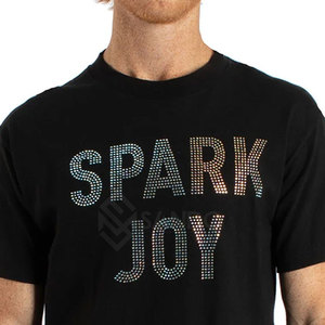 เสื้อยืดไรน์สโตนสำหรับผู้ชายเสื้อยืดติดพลอยเทียมระบายอากาศได้โลโก้ออกแบบได้ตามต้องการ - Product Image 4