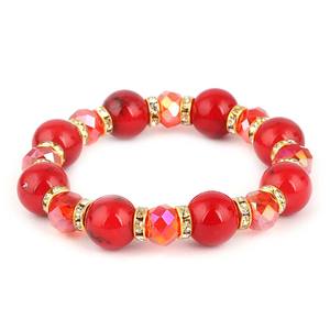 Women's Stone <b>Bracelet</b> - <b>Red</b> - Product Image 3