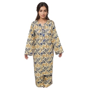 Women's <b>Modest</b> Cotton 2-Piece <b>Set</b> New Traditional Pakistani Clothing Muslim Kameez and Trouser for Summeristani Clothing - Product Image 2