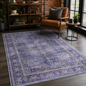 Netline Home Linked Patina Indigo Blue Vintage <b>Washable</b> <b>Rug</b> - Product Image 4