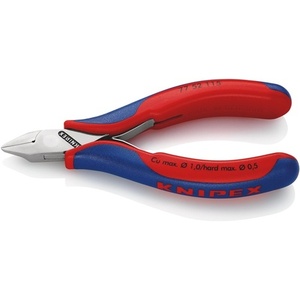 KNIPEX 115 mm Electronic Side Cutters with 5 Beveled <b>Small</b> Shape Multi-Component <b>Mirror</b>-Polished Handles Versatile Utility Knife - Product Image 1
