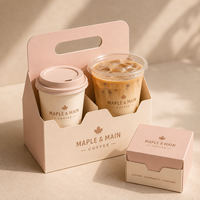 Boîte de transport pour tasses à café personnalisée AT PACK avec poignée pour boissons à emporter et emballage pour les cafés