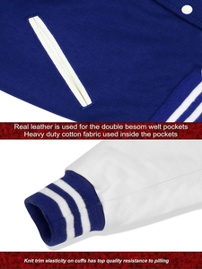 Vestes de Baseball pour Hommes à Manches Longues Veste Basique d'Université Style Manteau Lâche Moussant Col Ras du Cou Motif Printemps - Product Image 5