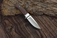 Couteau de chasse et de camping artisanal en acier Damas, lame pleine longueur, lame fixe, survie en extérieur, manche en bois, étui en cuir, personnalisable OEM