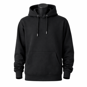 Sudadera con Capucha Negra Personalizada |   Sudadera con Capucha de Algodón y Poliéster de Alto Gramaje |   Sudadera con Capucha Unisex OEM ODM - Product Image 1