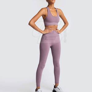 Colección 2024, conjunto de Yoga para mujer más vendido, ligero, muy a la moda, cintura elástica, sólido, OEM, al mejor precio al por mayor - Product Image 5
