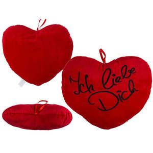 Ich Liebe Dich Plsch Herz Kissen, Accesorios de Cama en Forma de Corazón - Product Image 2