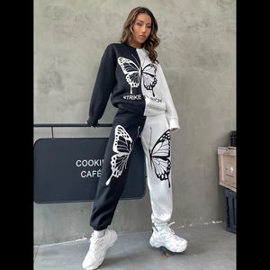 Chándal de mujer de moda estilo mariposa con estampado de pantalla, ropa informal y deportiva, conjunto de chándal ligero y transpirable para mujer - Product Image 6
