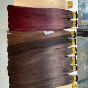 ผมต่อแบบ100% บริสุทธิ์32นิ้วสีดำตรงธรรมชาติขนาด32นิ้ว - Product Image 1