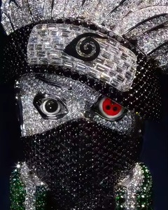 Colgante personalizado Iced Out 925 Plata moissanite diamante Hip Hop colgante para él máscara facial joyería fina colgantes y dijes - Product Image 5