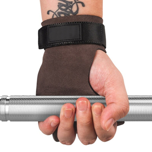 Guantes de gimnasio de cuero de vaca de Color marrón Empuñaduras de mano Antideslizante Gimnasia Levantamiento de pesas Deadlifts Entrenamiento Guantes de fitness Protector de Palma - Product Image 3