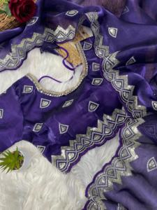 Nouvelle arrivée dernière tenue à la mode pur doux Zimmy Choo soie Saree avec broderie 3mm séquence travail femme mode exportateur - Product Image 5