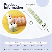Jouet interactif en peluche pour chat, peluche de chat en forme de chenille, jouets interactifs pour chats d'intérieur, jouets de mouvement interactifs pour animaux de compagnie, vente en gros
