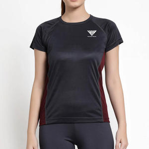 T-shirt de sport pour femme en coton respirant de qualité supérieure, 100% coton, uni, décontracté, col rond, manches courtes, imprimé - Product Image 1