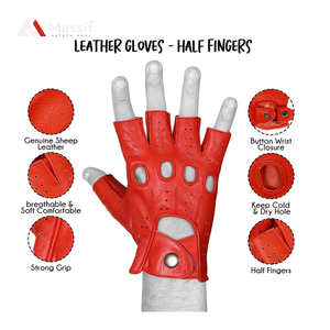 ถุงมือขับรถกลางแจ้งแฟชั่นฤดูหนาวอุปกรณ์หนังสีดำสไตล์ใหม่ - Product Image 5