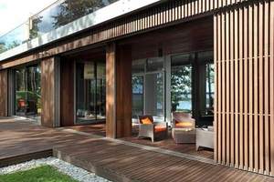 Panel de revestimiento de pared WPC coextruido moderno diseño impermeable a prueba de humedad para uso en exteriores decoración de pared elegante para villas hoteles - Product Image 4