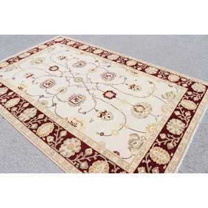 Grand tapis turc de 6,7 x 10 pieds, tapis vintage, tapis en laine beige marron à imprimé animal - Product Image 4