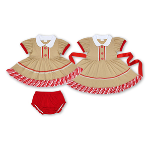 OEM/ODM/RTS Ensemble de Noël à volants en pain d'épices pour filles, tenues pour filles, vêtements pour bébés, vêtements pour enfants - Product Image 2
