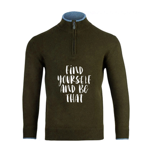 Sudaderas con cremallera de un cuarto de manga larga para hombre, Jersey personalizable azul marino, diseño de logotipo, ropa atlética cómoda y elegante - Product Image 4