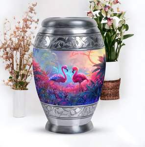 Vibrant Flamingo Design Cremation Urn for Human <b>Ashes</b> Customizable Memorial Urn Tropical Large Decorative <b>Keepsake</b> Urn for Adult - Product Image 4