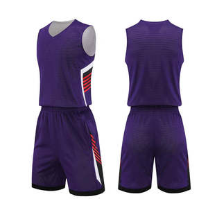 Ensemble de maillots de basket-ball réversibles pour hommes grande taille imprimés bon marché personnalisable 100% polyester respirant vêtements de sport d'entraînement - Product Image 4