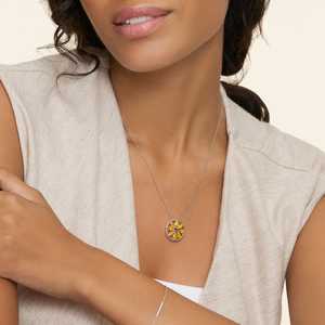 ชุดง่ามสายเคเบิ้ลขนาดกลางทำจากทองสีเหลืองและสีขาวรูปทรงดอกทานตะวันสำหรับเด็กผู้หญิงหรือผู้หญิง - Product Image 3