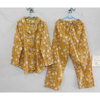 Ensemble pyjama décontracté sexy pour femme, 100% coton, fait main, imprimé floral à la main, léger, été, hiver, printemps