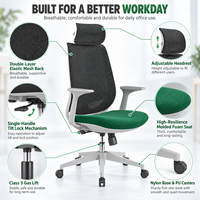 Chaise de bureau ergonomique en maille, dossier haut réglable, dossier respirant en nylon, chaise pivotante pour bureau