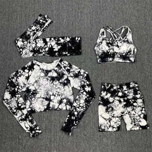 Meilleur Design Ensemble de Yoga pour Femmes Ceinture à Motif Solide Taille Élastique Personnalisable de Haute Qualité 2 Pièces Résistant à l'Eau à Bas Prix - Product Image 1