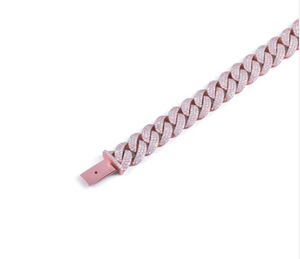 Pulsera Infinito de Plata de Ley con Oro Rosa y Diamantes Moissanite, Pulsera de Tenis con Oro Rosa, Pulsera Cubana Completamente Engastada - Product Image 2